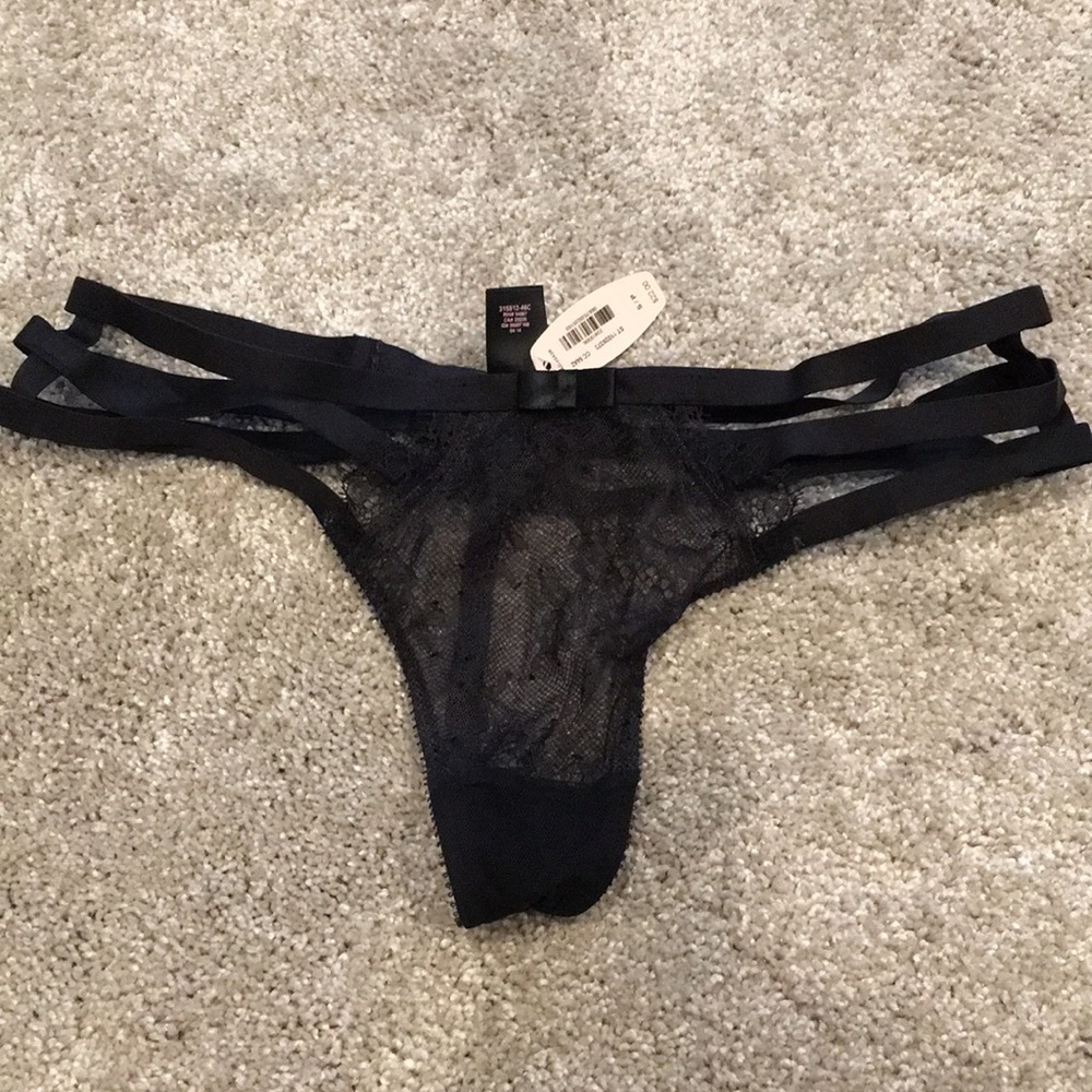 NWT Tri-Strap Lace Thong Panty